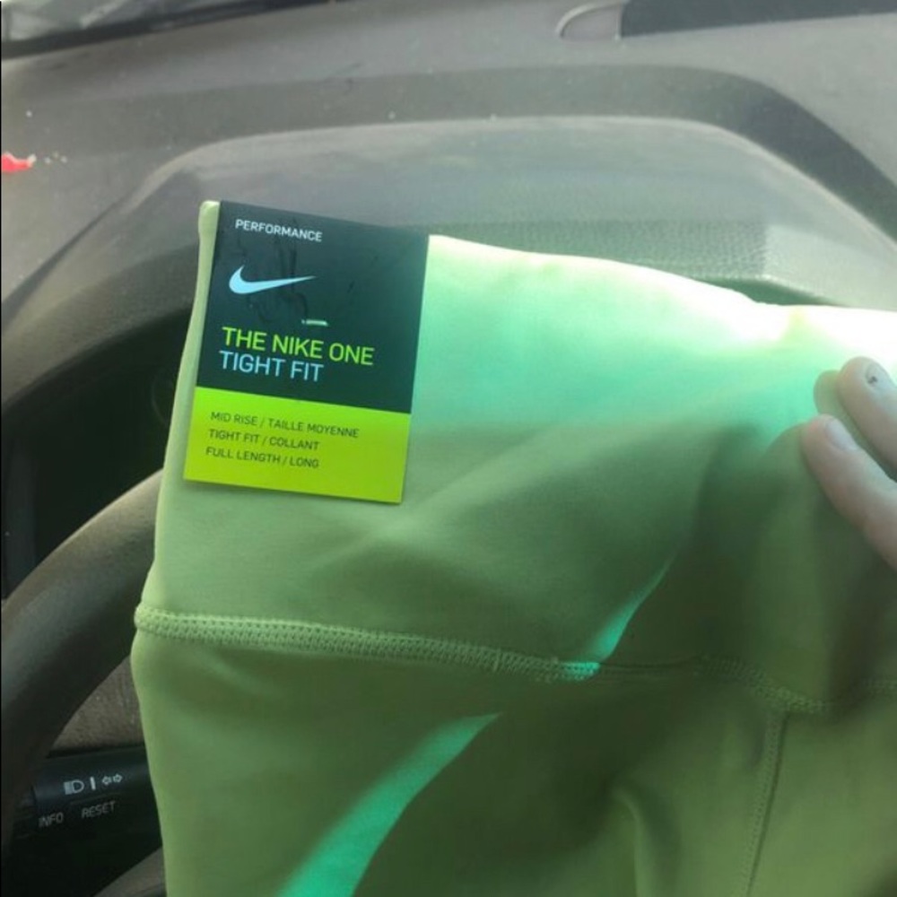 Women’s Nike Light Blue and Neon Leggings - Picture 4 of 6